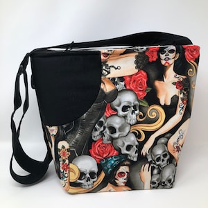Cross Body Bag, LAST ONE, with zipper and adjustable strap featuring Cinco de Mayo fabric