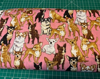 Chihuahua Fabric, 100% Quilt Shop Quality Cotton, Timeless Treasures