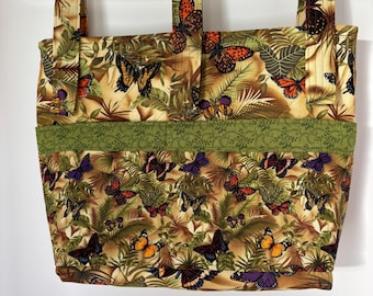 Walker Bag with Butterfly Fabric and Adjustable Straps