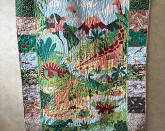 Couverture Dinosaure : Faite à la main en tissu de coton