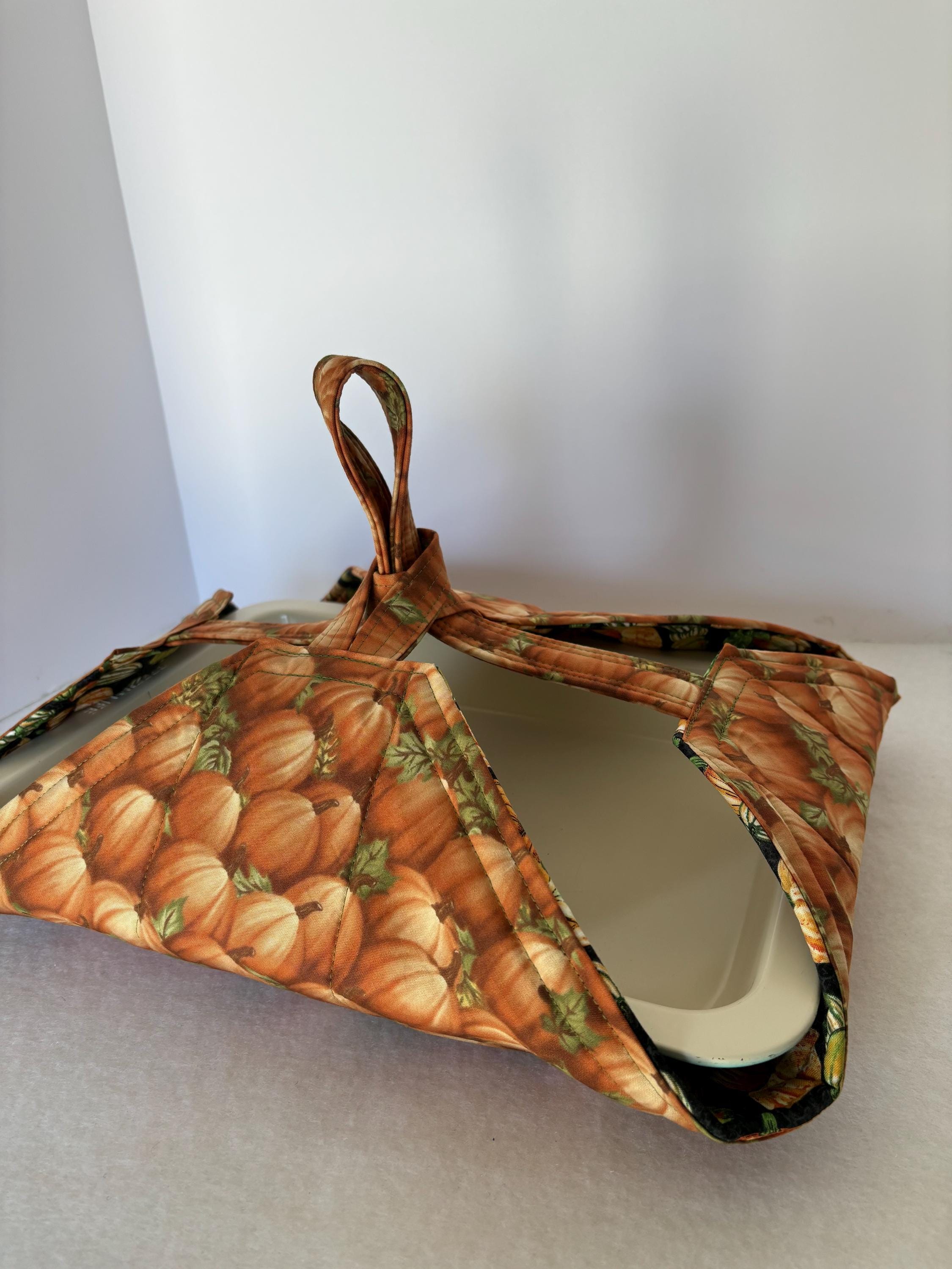 Fall Design Casserole Carrier: Insulated Thermal 9x13 Cotton