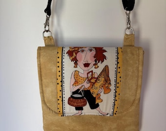 Loralie's Sew Creative : sac à bandoulière en coton avec poche à fermeture éclair