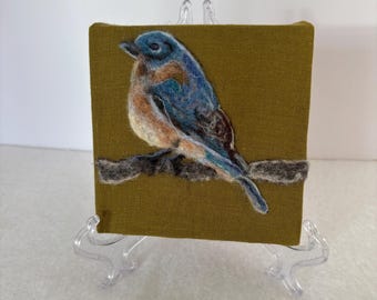 Needle Felted Bluebird, Hand Felted picture