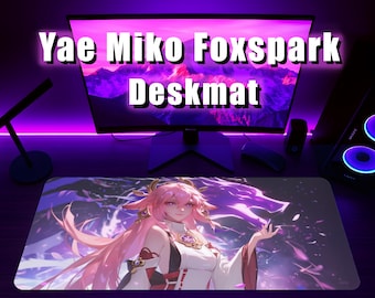 Yae Miko Foxspark Desk Mat Mousepad