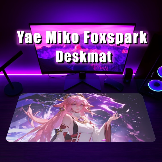 Yae Miko Foxspark Desk Mat Mousepad