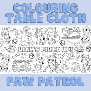 PAW PATROL Personalized Giant Paper Colouring Banner Table Cloth, Kids ...
