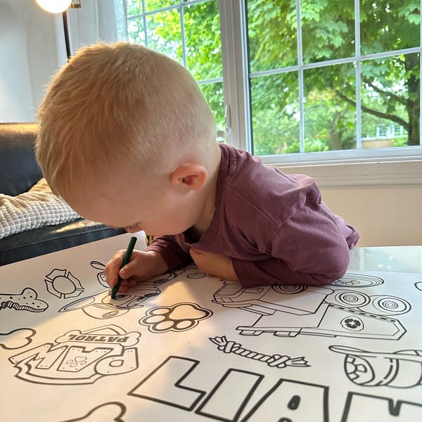 Paw Patrol Coloring Table Cloth - Etsy