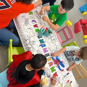 SUPERHERO Personalized Giant Paper Colouring Banner Table Cloth, Kids ...