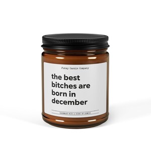 Best Bitches Are Born In December, Funny Candle, Personalized Candle Gift, Rude Candle, Funny Gift, Birthday Gift, Gift for Her Him
