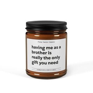 Brother Is The Only Gift You Need, Funny Candle, Personalized Candle Gift, Rude Candle, Birthday Gift, BFF Gift, Gift for Her Him