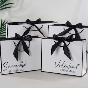 Sacchetti regalo personalizzati con nome, sacchetti regalo con papillon, sacchetti regalo di ringraziamento, sacchetti regalo per compleanno, sacchetti per feste nuziali, sacchetti regalo per damigelle d&#39;onore, sacchetti regalo per matrimoni