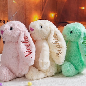 Personalized Plush Bunny Rabbit,Embroidered Bunny Rabbit,Monogrammed Bunny,Bunny Soft Plush Toy,Newborn Baby Gifts,Gift for kids boys girls