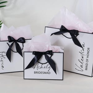 Sacchetti regalo personalizzati con nome, sacchetti regalo con papillon, sacchetti regalo di ringraziamento, sacchetti regalo per compleanno, sacchetti per feste nuziali, sacchetti regalo per damigelle d&#39;onore, sacchetti regalo per matrimoni