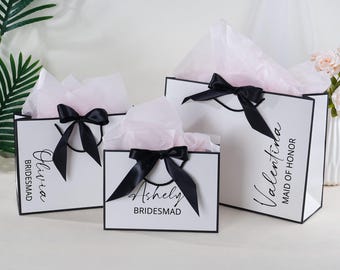 Personalized Name Gift Bags,Bow Tie Gift Bags,Thank You Gift Bags,Birthday Gift Bags,Bridal Party Bag,Bridesmaid Gift Bags,Wedding Gift Bags