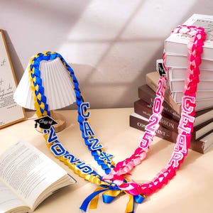 Collier de remise des diplômes 2025 personnalisé/écharpe, Collier de remise des diplômes, Colliers de décoration, Ruban tressé en satin, Cérémonie de remise des diplômes, Cadeau pour l'obtention du diplôme