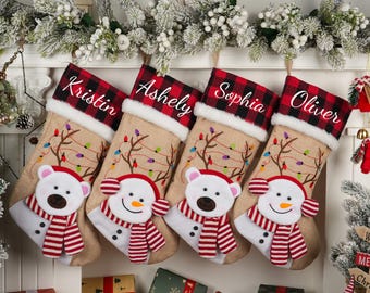 2025 Personalized Knitted Christmas Stocking: Custom Embroidered Holiday Decor, 3D Christmas Stockings