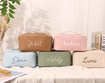 Borsa per il trucco in similpelle ricamata: organizer personalizzato per cosmetici e viaggi