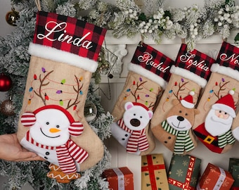 2025 Personalized Knitted Christmas Stocking: Custom Embroidered Holiday Decor, 3D Christmas Stockings