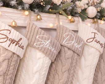 Embroidered Knit Christmas Stocking: Personalized Family Decor
