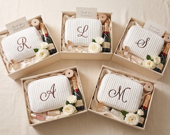 Pochette cosmetica in velluto personalizzata / Astuccio per il trucco ricamato su misura (regalo per damigella d'onore)