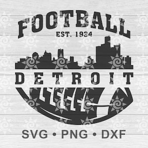 Detroit Football SVG PNG DXF, Detroit Football Skyline, Detroit Football Cricut Transfer silhouet, shirt mok beker, digitale download