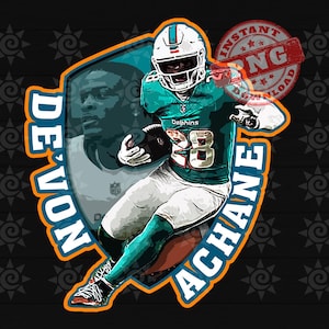 De’Von Achane Png, De’Von Achane Sticker, De’Von Achane Transfer, Achane Sublimation, Devon Achane T-shirt Mug Design, Digital Download
