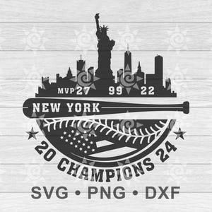 New York Baseball Svg, New York Champions Png, New York Champions Dxf, New York Design Cricut, New York Design Silhouette, Download digital