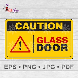 Placa de porta de vidro para impressão, Placa de porta de vidro de cuidado, Placa de porta de vidro vetorial Eps, Placa de porta de vidro Png, Placa de porta de vidro Pdf, Download digital