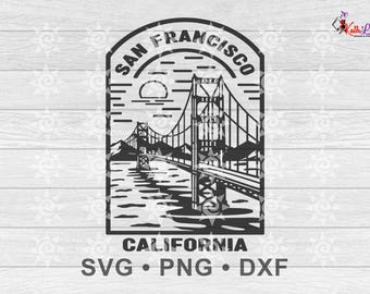 Puente Golden Gate SVG, Puente Golden Gate PNG, Puente Golden Gate DXF, Puente Golden Gate Cricut, Silueta Golden Gate, Descarga digital