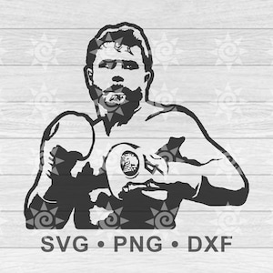 Canelo Alvarez SVG, Canelo Alvarez DXF, Canelo Alvarez Png, Boxer Cricut Files, Boxing Laser Cut, Alvarez Silhouette, Instant Download