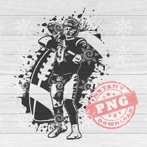 Joe Burrow Png, Joe Burrow Sublimation, Joe Burrow Dtf, Joe Burrow Dtg, Joe Burrow Heat Transfer, Ready To Print, Instant Download