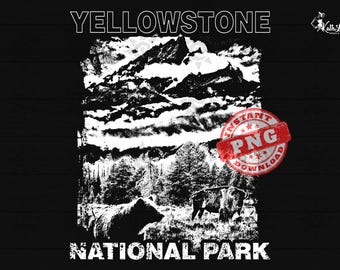 Yellowstone National Park, Yellowstone Park Png, Yellowstone Dtf Dtg, Yellowstone Sublimation, Yellowstone Transfer, Digital Download