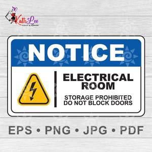 Druckbares Hinweisschild Elektroraum, Vektor digitaler Download, Sicherheitsschild, Vorsichtschild, Eps, Png, Pdf,