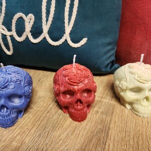 Handcrafted skull candles