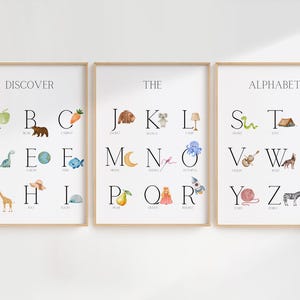 Póster educativo Alfabeto Inglés PDF Descargar, imprimir en casa, A4 + A3, Decorativo en Hogares, Aulas y Salas de Juego/Guarderías