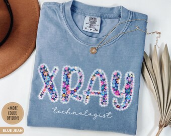 Comfort Colors®Boho Floral X RAY Technologist Shirt Rad Tech Shirt Lace Radiology T-Shirt Xray Technologist Tee X Ray Tech Shirt Nurse Gift