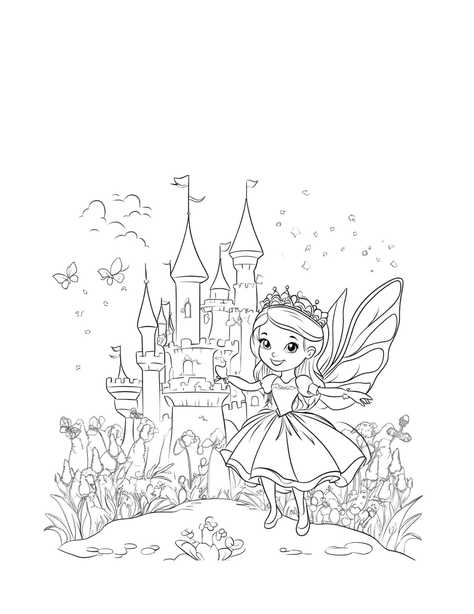 Princess and Fairies Custom Coloring Book for Kids, Personalized Kids ...