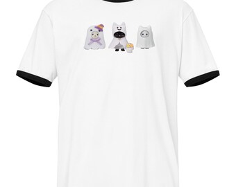 Ghost buddies halloween calico critters Unisex ringer t-shirt