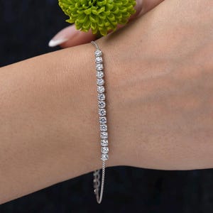 Sterling Silver Tennis Bracelet: Cubic Zirconia Diamond Bracelet