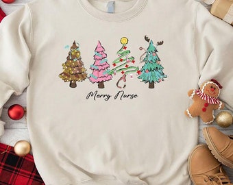 Nurse Christmas Sweatshirt, Christmas Gift For Nurse, Christmas Nurse Sweatshirt, Xmas Nurse Outfits, Nurse Xmas Apparel, Holiday Nurse Tees