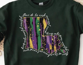 Louisiana Mardi Gras Shirt, Fleur De Lis Tee,Crawfish Shirt,Louisiana State Shirt,Louisiana Trip Shirt,Mardi Gras Party Shirt,Festival Shirt