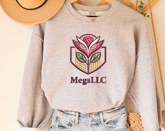 Custom Embroidered Business Logo Sweatshirt, Personalized Business Logo Embroidery Sweatshirt, Embroidery Customized Company Logo Outfits