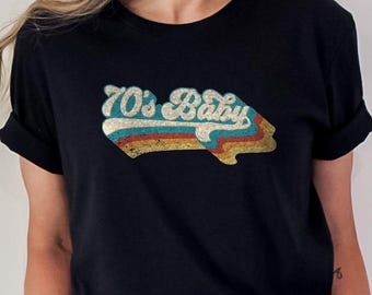 Retro 70's Baby Shirt, 50th Birthday Shirt, 70s Mom Birthday Tee, Retro Birthday Shirt For 50 Years Old, Retro 1970 Shirt,Birthday Girl Gift