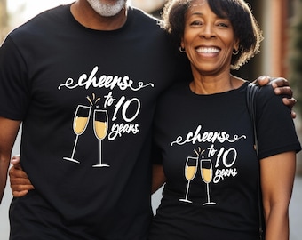 Cheers To Anniversary Shirt, Custom Matching Anniversary Shirts For Couples, Wifey and Hubby Shirt, 10th 20th 30th Wedding Anniversary Gift