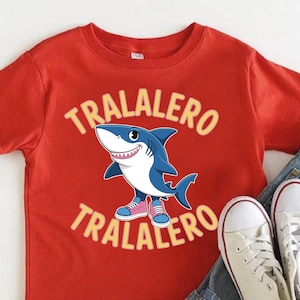 Tralalero Tralala Shark Shirt For Adult and Kids, Funny Shark Meme T-shirt, Italian Brainrot Meme, Shark With Shoes Shirt, Viral Meme Tee