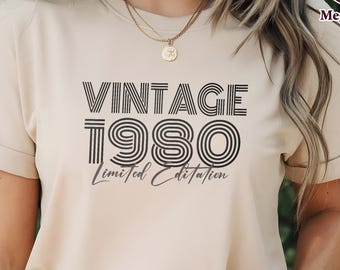 Vintage 1980 Limited Edition Shirt, Retro 46th Birthday Shirt, 1980 Birthday Gift, 46th Birthday Gift, Born in 1980 Shirt,1980 Vintage Shirt