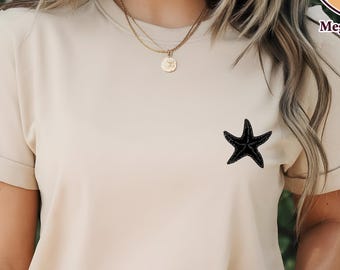 Cute Pocket Size Starfish Shirt, Ocean Lovers Shirt, Summer Vibes Graphic Tee, Summer Holiday Shirt, Starfish Lover Tee, Women Ocean Shirt