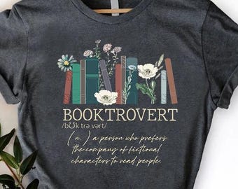 Booktrovert Definition Shirt Floral Bookish Shirt Gift For Librarian,Book Club Shirt,Book Lover Gifts,Gift For Librarian,Reading lover Shirt