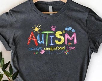 Autism Accept Understand Love Shirt, Brushstroke Autism Shirt, Autism Acceptance Shirt, Autism Teacher Shirt,Autism Month,Autism Support Tee