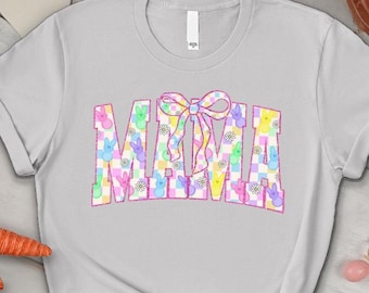 Easter Rabbit Mama Shirt, Coquette Mama Easter Shirt, Easter Mama Gift, Spring Mama Shirt, Spring Mama Shirt, Mom Life Shirt,Trendy Mom Gift
